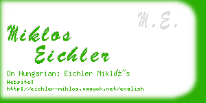 miklos eichler business card